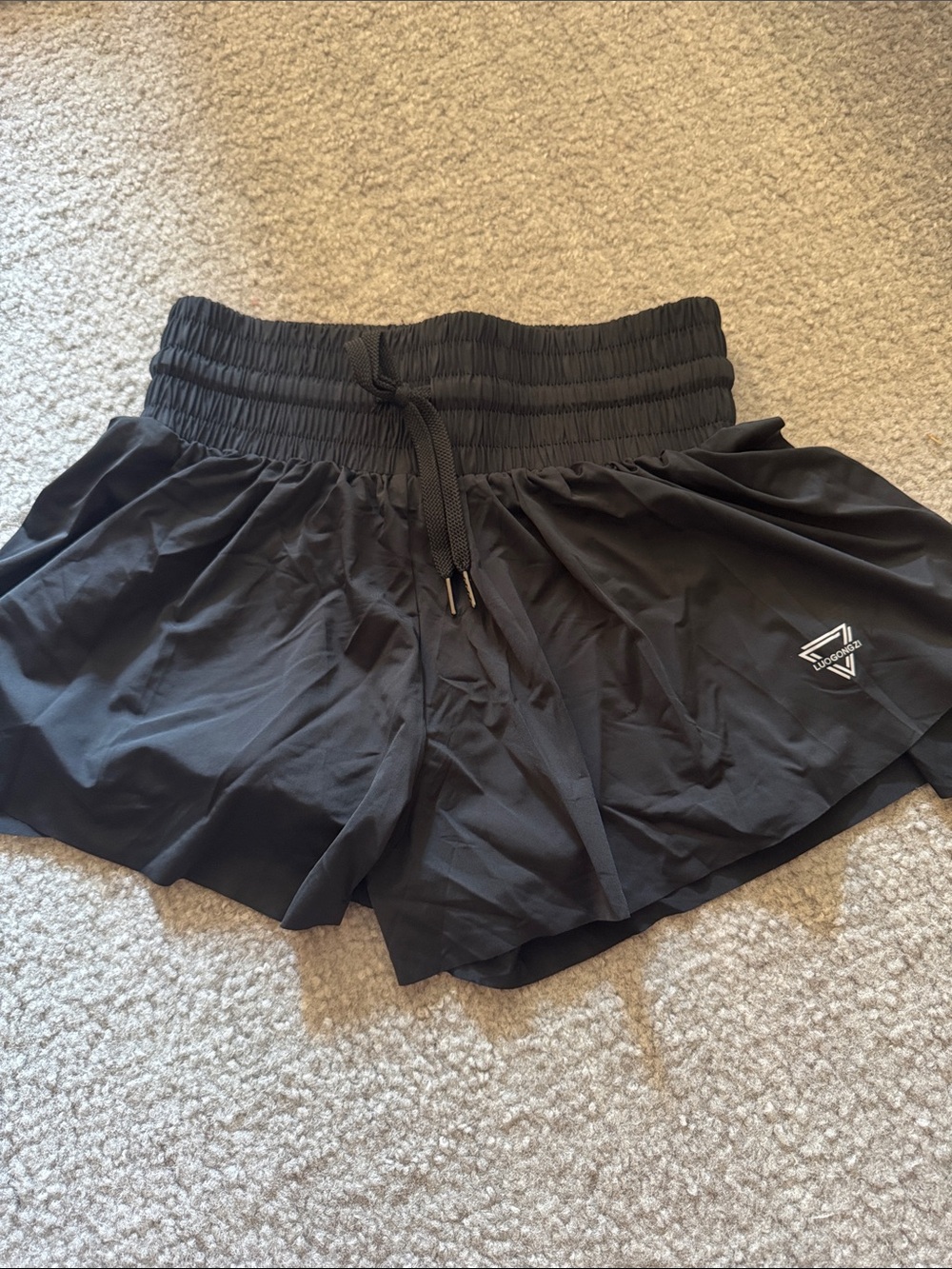 Black high waisted athletic shorts
